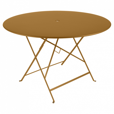 Wetterfeste Bistrotische rund ø 117 cm klappbar Metall fermob Lebkuchen