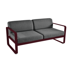 Outdoorsofa Bellevie als 2-Sitzer von Fermob mit Stoff in Graphitgrau