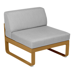 Lounge Sitzmodule Bellevie von Fermob Stoff Flanellgrau Gestell Lebkuchen