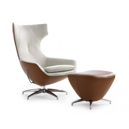 caruzzo Sessel leolux wohndesign berlin leder stoff mit hocker original
