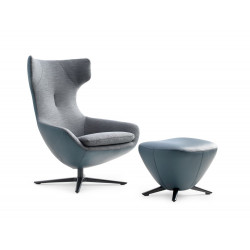 caruzzo Sessel leolux wohndesign berlin blaugrau mit hocker original