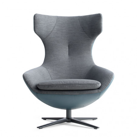 caruzzo Sessel leolux wohndesign berlin blaugrau frontal