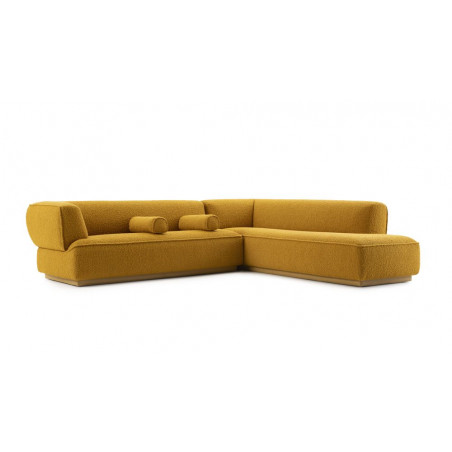 sofa Loya Leolux wohndesign berlin Ecksofa gelb rollen kissen
