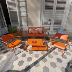 Tiefer Sessel Studie wohndesign Berlin gruppe orange
