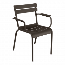 Stapelbarer Stuhl mit Armlehne Luxembourg aus Aluminium von Fermob in tomka