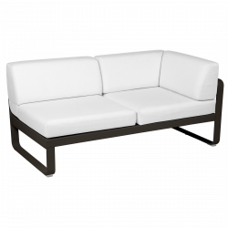 Outdoorsofa Bellevie von Fermob mit Stoff in Weißgrau und Gestell in tonka