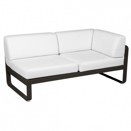 Outdoorsofa Bellevie von Fermob mit Stoff in Weißgrau und Gestell in tonka