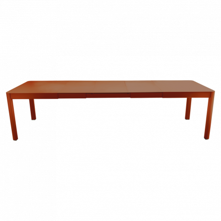 Ausziehbarer Tisch Ribambelle von Fermob von 149cm auf 299cm erweiterbar in kandierte Orange