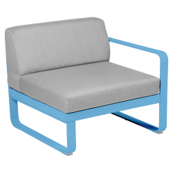 Sessel Bellevie von Fermob mit einer Armlehne und Stoff in Flanellgrau mit Gestell in maya