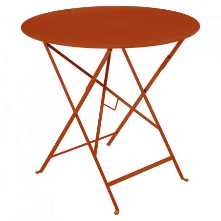 Wetterfeste Bistrotische rund ø 77 cm klappbar Metall fermob kandierte Orange