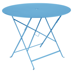 Wetterfeste Bistrotische rund ø 96 cm klappbar Metall fermob Maya Blau