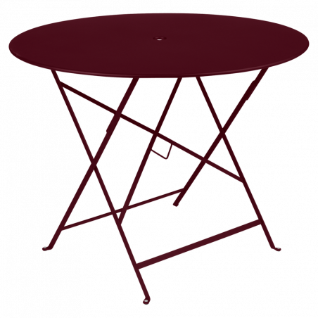 Wetterfeste Bistrotische rund ø 96 cm klappbar Metall fermob schwarzkirsche