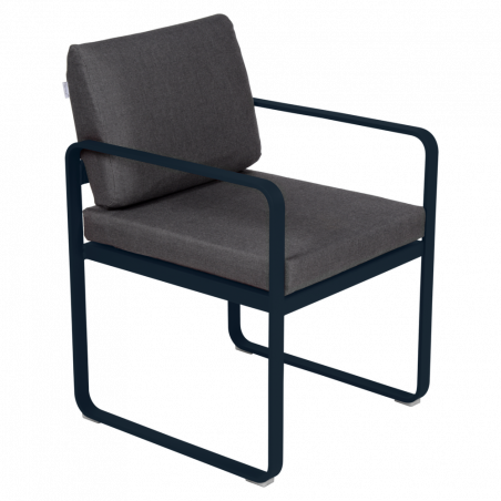 Bellevie Polsterstuhl Fermob wohndesign berlin bezug graphit Abyssblau