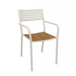 Stuhl Segno mit Armlehnen und Teak Sitz von EMU