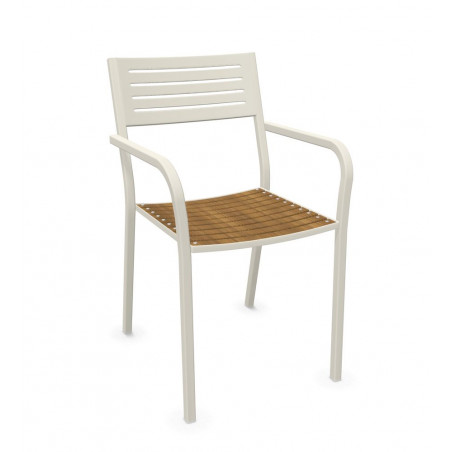 Stuhl Segno mit Armlehnen und Teak Sitz von EMU