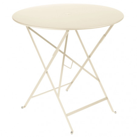 Wetterfeste Bistrotische rund ø 77 cm klappbar Metall fermob Latte-Beige