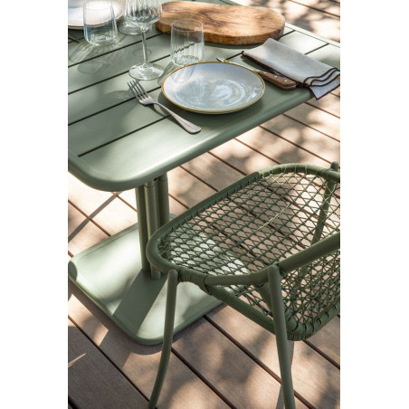 Tisch Luxembourg in 80cm x 80cm mit Mittelfuß von Fermob
