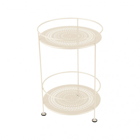 Beistelltisch Guinguette von Fermob mit Lochmuster in Latte Beige
