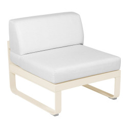 Lounge Sitzmodule Bellevie von Fermob Stoff Grauweiß Gestell Latte Beige