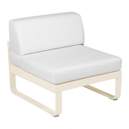 Lounge Sitzmodule Bellevie von Fermob Stoff Grauweiß Gestell Latte Beige